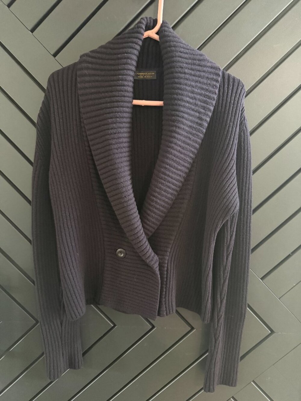 Donna Karan New York Shawl Collar Cardigan Size M – Made in Italy
